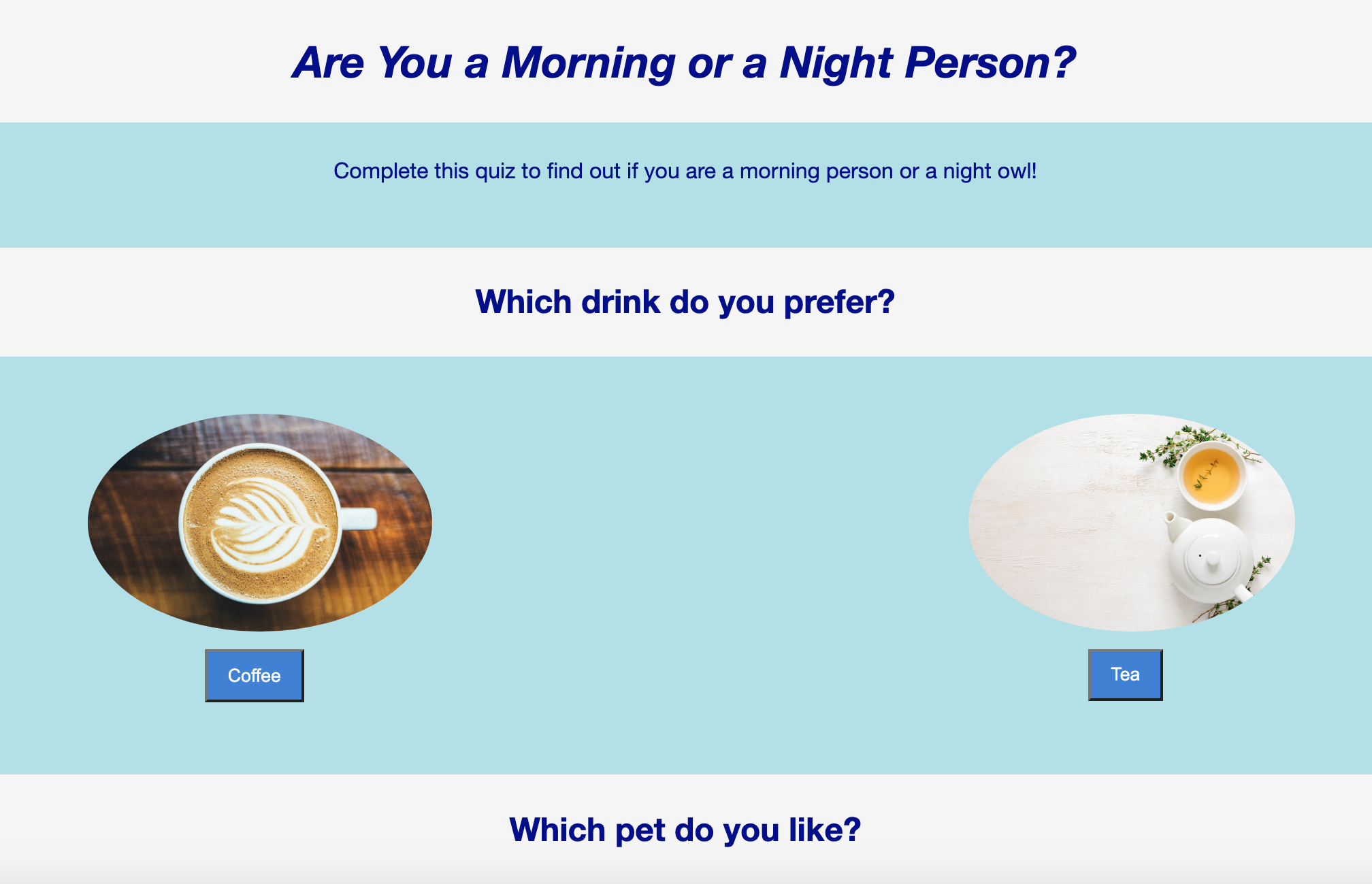 This is a picture of my personality quiz